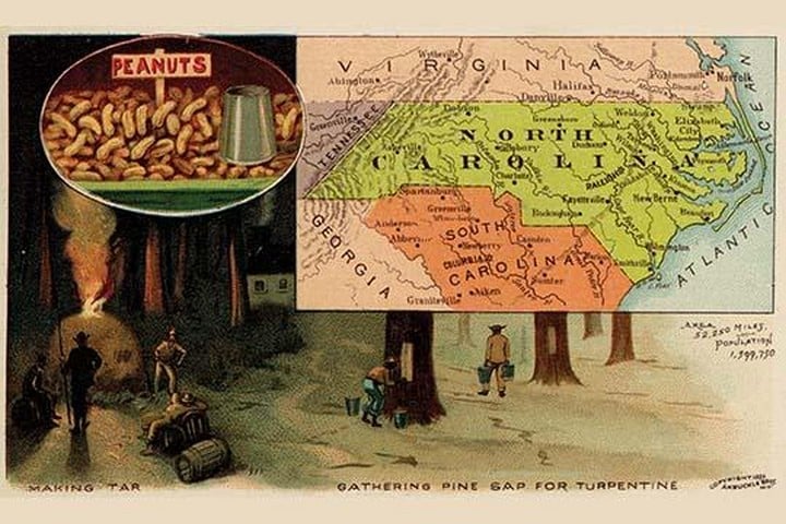 North Carolina State Map by Arbuckle Brothers