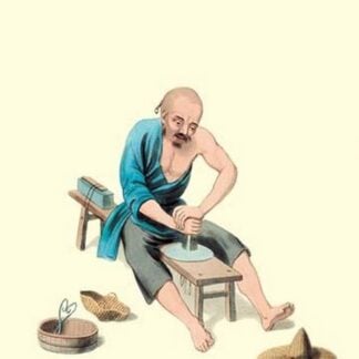 Old Man Polishing Crystal by George Henry Malon