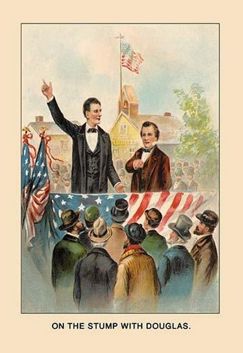 On the Stump with Douglas (Abe Lincoln) by Harriet Putnam