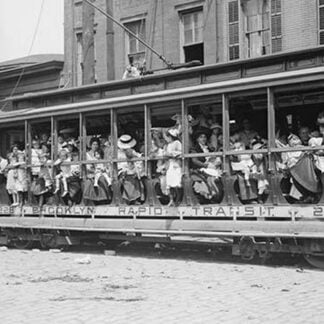 Open Air Trolley of Brooklyn Rapid Transit is Passenger Packed