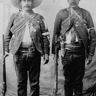 Pancho Villa's Men Urbino & Iluarte Stand at Attention with Rifles