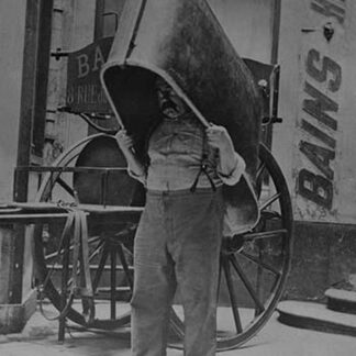 Parisian Bathtub Installer has Tub Over his Head