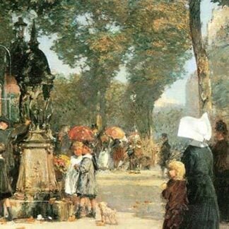 Parisian street scene by Frederick Childe Hassam