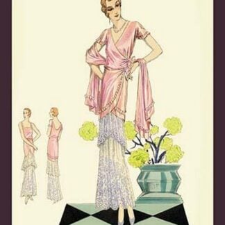 Party Dress in Pink and Blue by Atelier Bachwitz