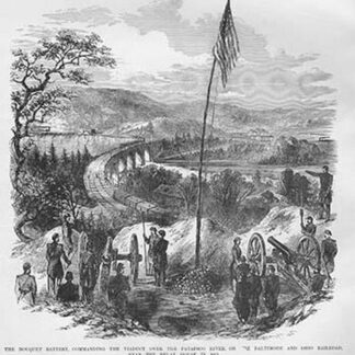 Patapsco River Battery overlooking the B&O Railway by Frank Leslie