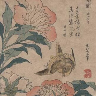 Peony & Canary by Katsushika Hokusai