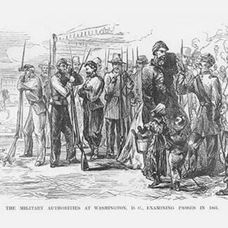 Pickets examine passes in DC by Frank Leslie