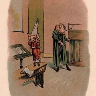 Pig in Dunce Cap and School Master by A. Gual