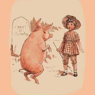 Pig on Hind Legs and Little Girl