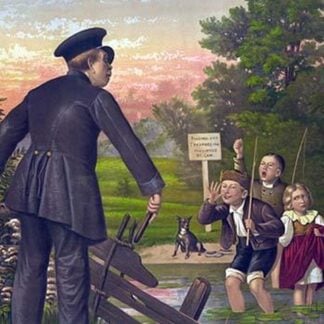 Policeman Catches Young Children in a Pond by G.F. Gillman