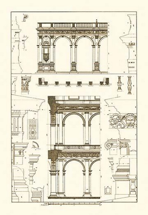 Porch of the Cathedral of Spoleto and Arcade from Palazzo Farnese by J. Buhlmann