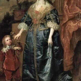Portrait of Henrietta Maria with a dwarf by Anthony Van Dyk