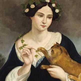 Portrait of a Woman with a Cat and Ivy by Juan Cordero