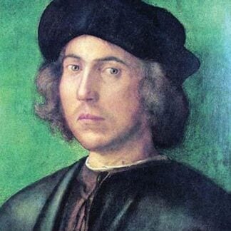 Portrait of a young man against a green background by Albrecht Durer