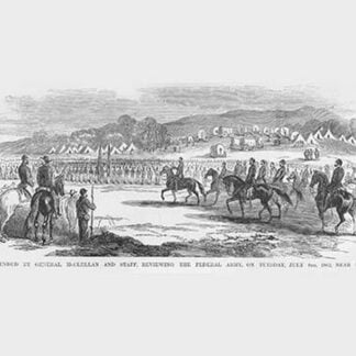 President Lincoln Reviews the Troops with General McClellan by Frank Leslie