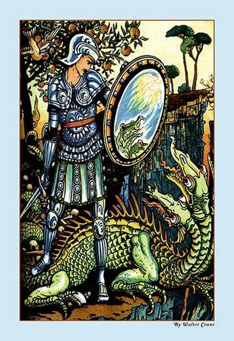 Prince Cheri and the Dragon by Walter Crane