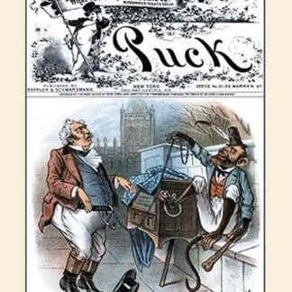 Puck Magazine: 'Change About' - The Monkey The Master by Bernhard Gillam