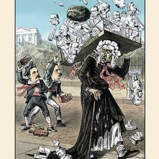 Puck Magazine: Demolishing the Old Lady's Stock by Bernhard Gillam