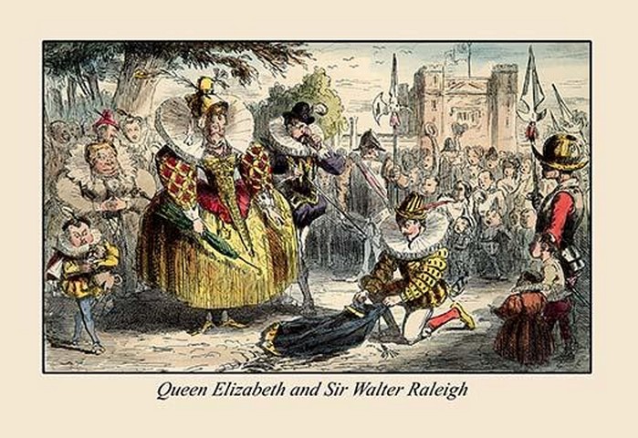 Queen Elizabeth and Sir Walter Raleigh by John Leech