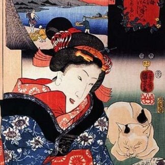 Quiet Time with Cat by Utagawa Kuniyoshi