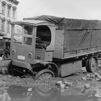 Railway Express Truck Muddle in Ditch