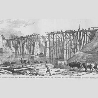 Rebuilding the Railroad Bridge across the Rappahannock by Frank Leslie