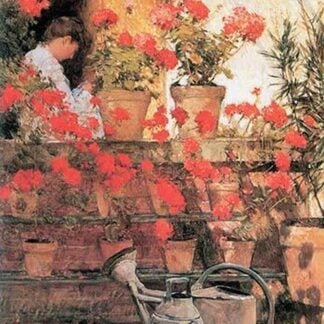 Red Geraniums by Frederick Childe Hassam