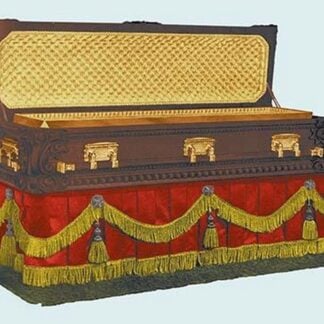 Red and Gold Fringed Coffin