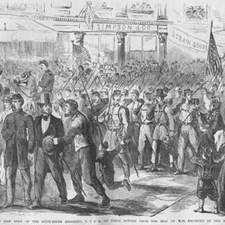 Return of New York's 69th Regiment Irishmen marching in Manhattan by Frank Leslie