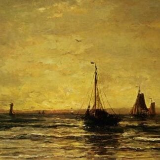 Return of the Fleet at Sunset by Hendrick Mesdag