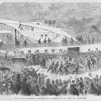 Rhode Island Regiments embark for New York & Washington by Sea by Frank Leslie