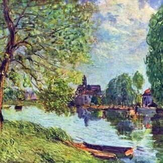 River Landscape at Moret-sur-Loing by Alfred Sisley
