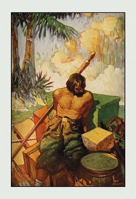 Robinson Crusoe: I Did My Utmost to Keep the Chests in Their Places by Frank Goodwin