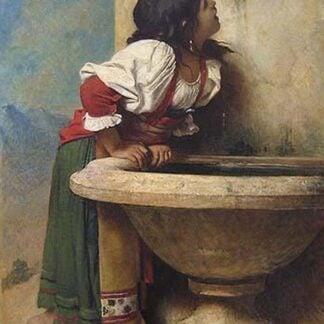 Roman Girl at a Fountain by Leon Bonnat