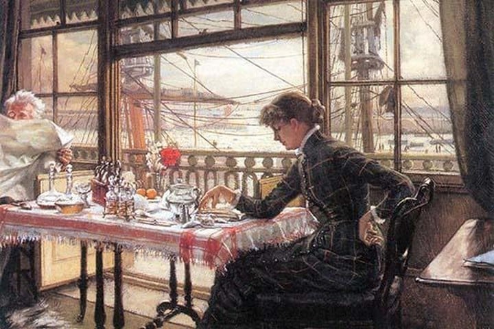 Room with a glance from the port by James Tissot