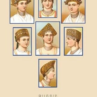 Russian Hats and Hairstyles by Auguste Racinet