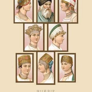 Russian Hats and Hairstyles by Auguste Racinet