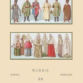 Russian Historical Figures and Popular Costumes by Auguste Racinet