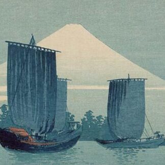 SailBoats and Mount Fuji. by Uehara Konen