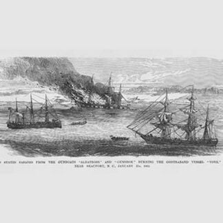 Sailors from Gunboats 'Albatross' & 'Gemsbok' burn Contraband Vessel 'York' by Frank Leslie