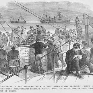 Sailors write home on the deck of the transport 'North Star' by Frank Leslie