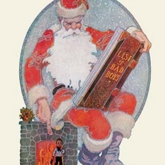 Santa Checks His Giant List of Bad Boys by George Carlson