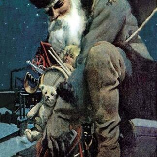Santa Crouches on the Roof with an Armful of Toys by Balfour