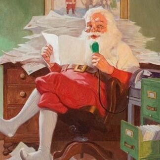 Santa Reading Christmas Letters by John Newton Howitt