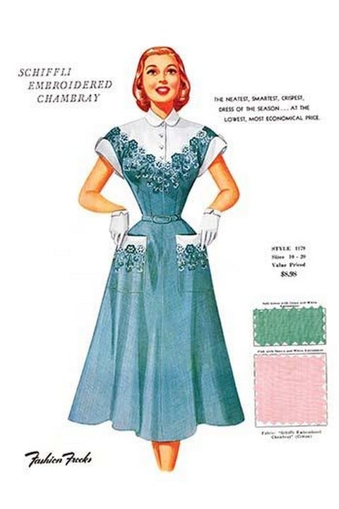 Schiffli Embroidered Chambray by Fashion Frocks