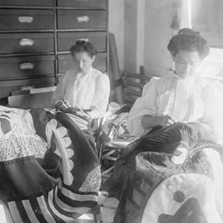 Seamstresses at the Brooklyn Navy Yard Sew Large Flags with Eagles
