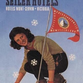 Seiler Hotel: Woman Adjusting Skis by Mattei F.