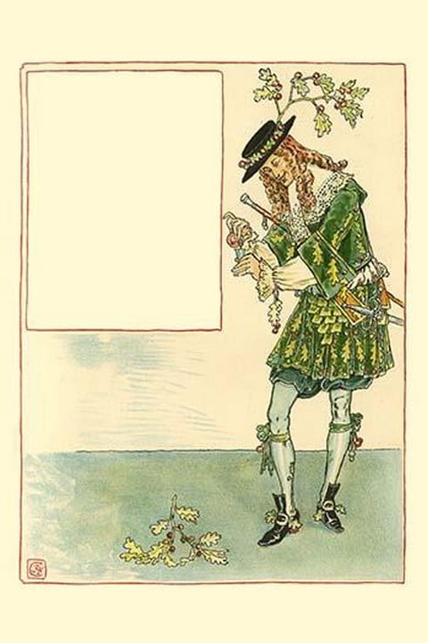 She recovered only when the 29th of May gave her a mouthful of oak apple cider. by Walter Crane