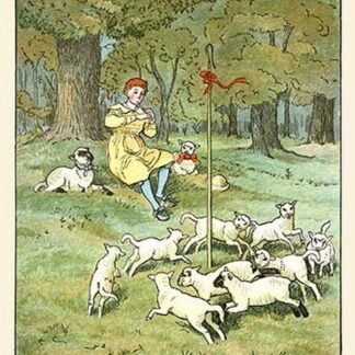 Shepherd lays his flute for lambs by Randolph Caldecott