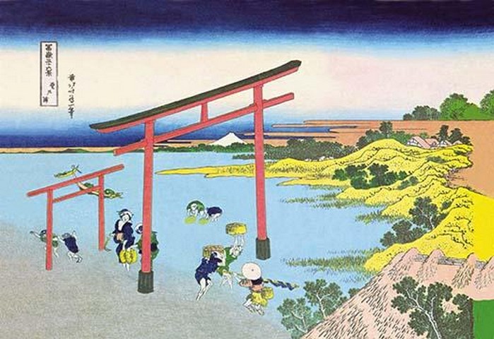 Shoji Gate by Katsushika Hokusai